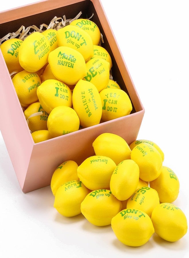 Jerify 36 Pieces Motivational Lemon Stress Balls Party Favors Mini Foam Inspirational Toys Lemons Relieve Balls Gifts for Home Carnival Party Bag Fillers Employee Coworkers Team - Image 1